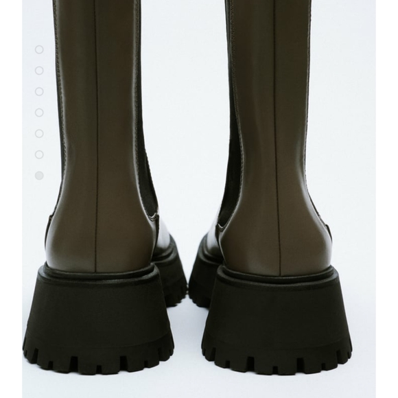 Zara Lug Sole Leather Ankle Boots - Picture 6 of 7